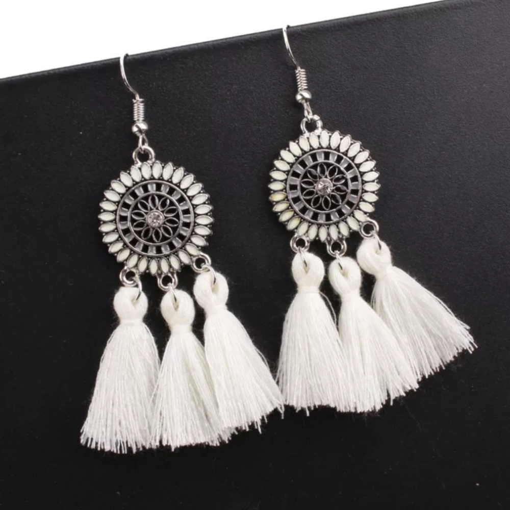 Western Tribal Tassel Dangling Earrings